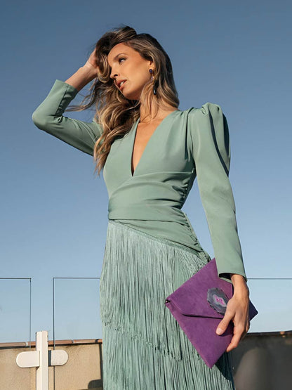 Rosalia | Vestido de flecos con glamour y movimiento - Marina Durán