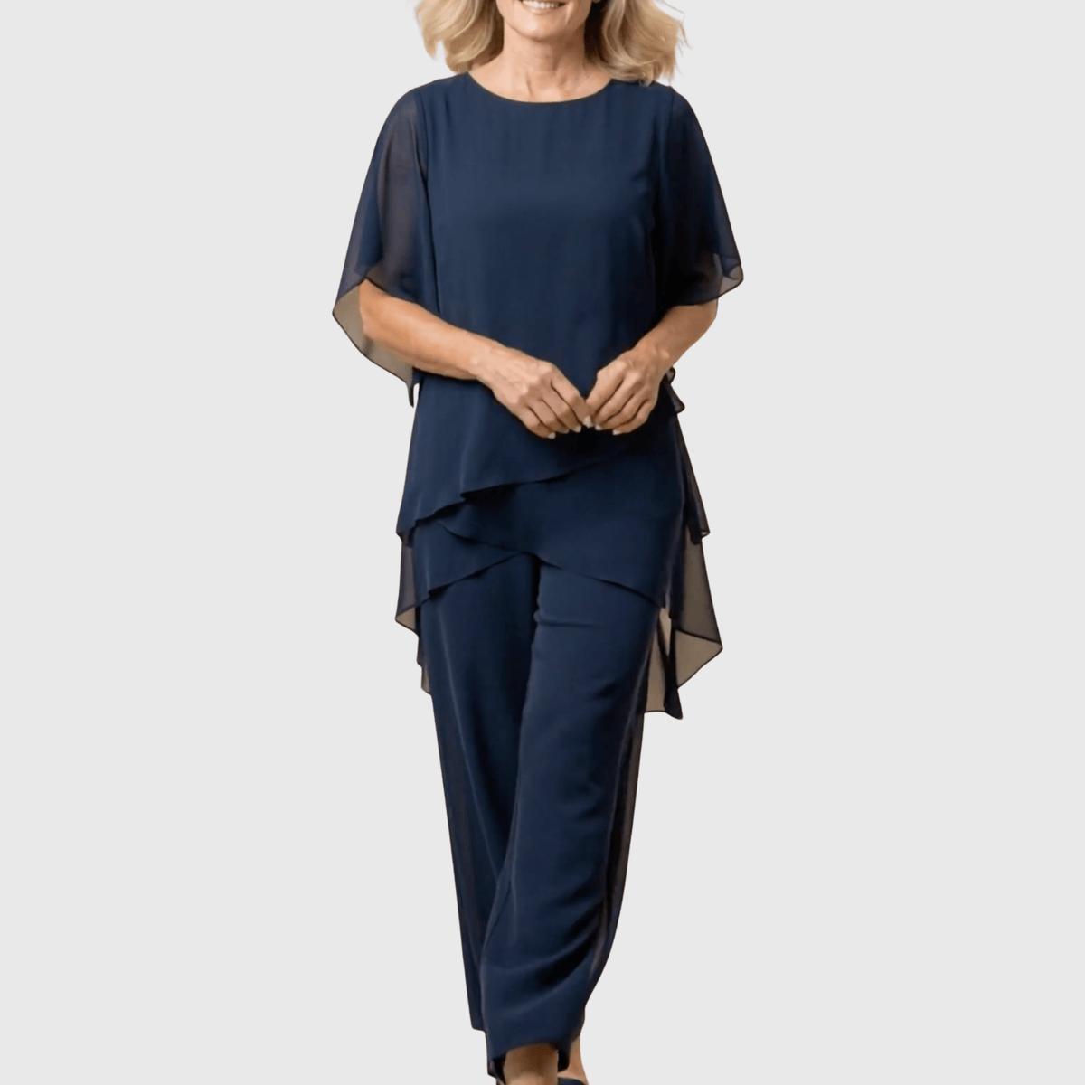 Sofía | Traje Fluido Azul Marino corte Relajado - Marina Durán
