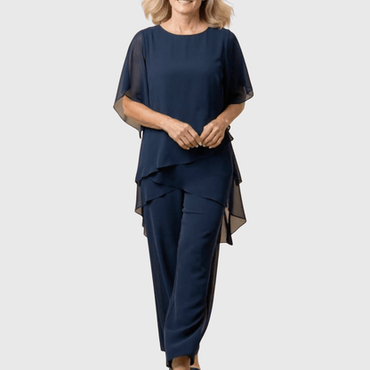 Sofía | Traje Fluido Azul Marino corte Relajado - Marina Durán
