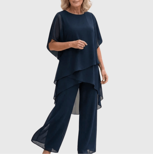 Sofía | Traje Fluido Azul Marino corte Relajado - Marina Durán