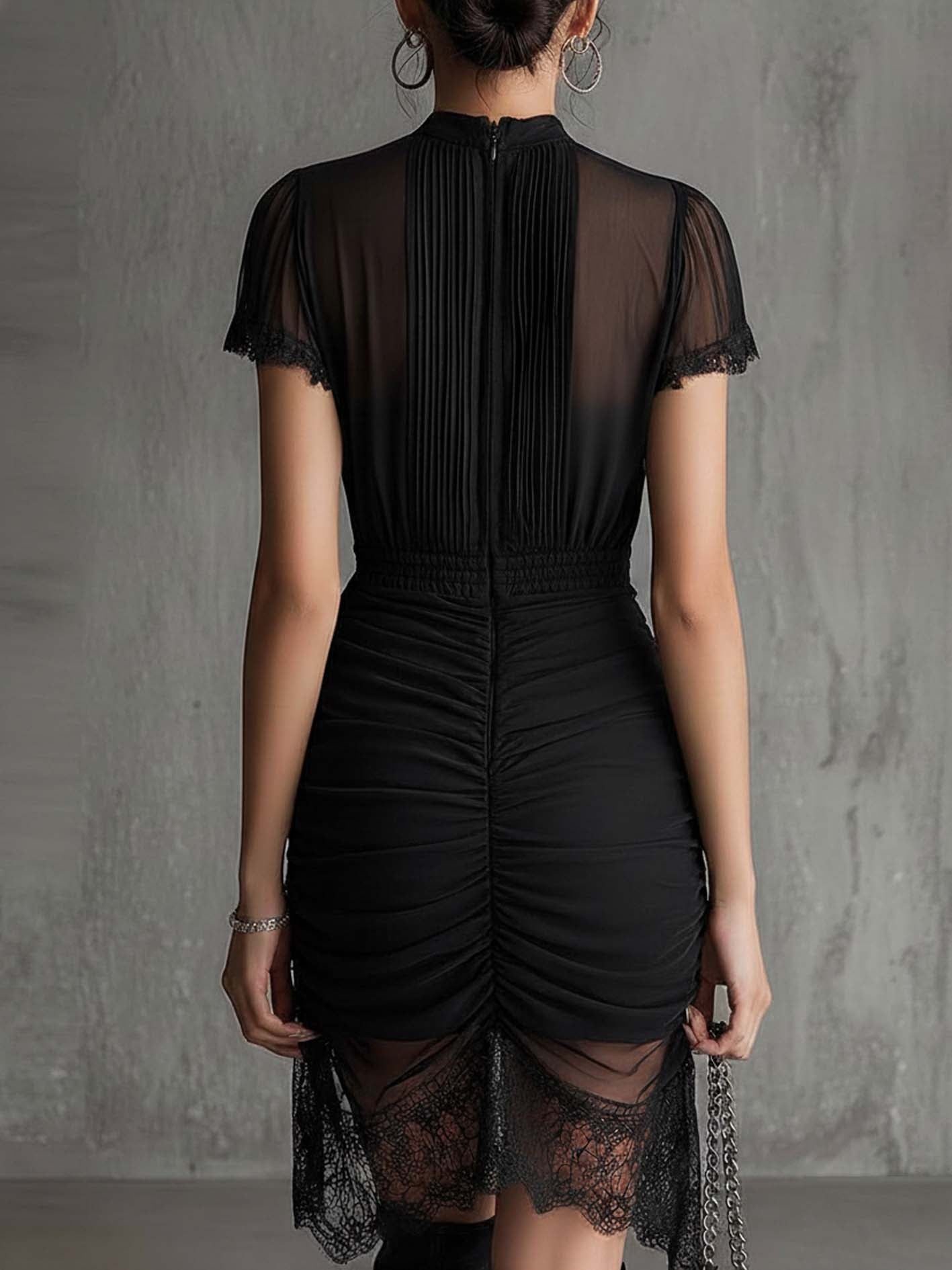Zoe | Vestido mini fluido con delicado encaje - Marina Durán